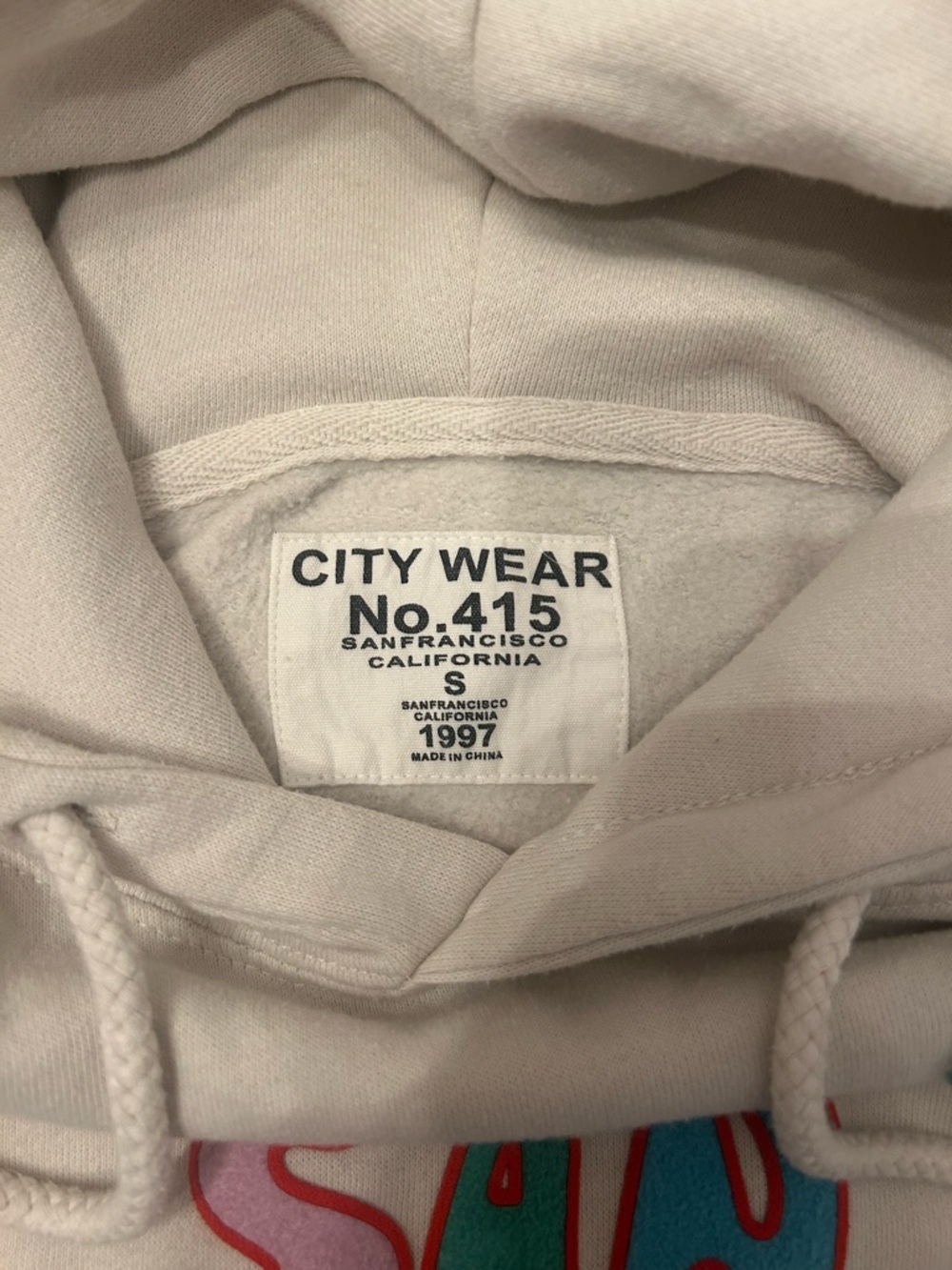 San Francisco Graphic Hoodie in Cream - Picture 2 of 2